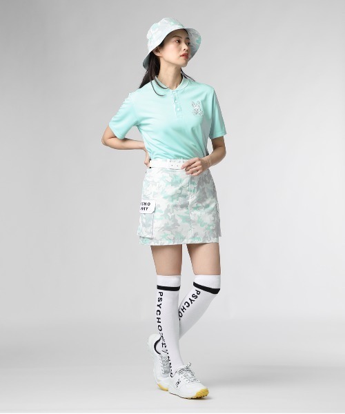 Psycho Bunny（サイコバニー）の「[GOLF][WOMEN]ワンポイントカモバニー ヘンリーネックTシャツ（Tシャツ/カットソー・レディース・ネイビー/ライトブルー/ブラック・1/2）」の19枚目の写真