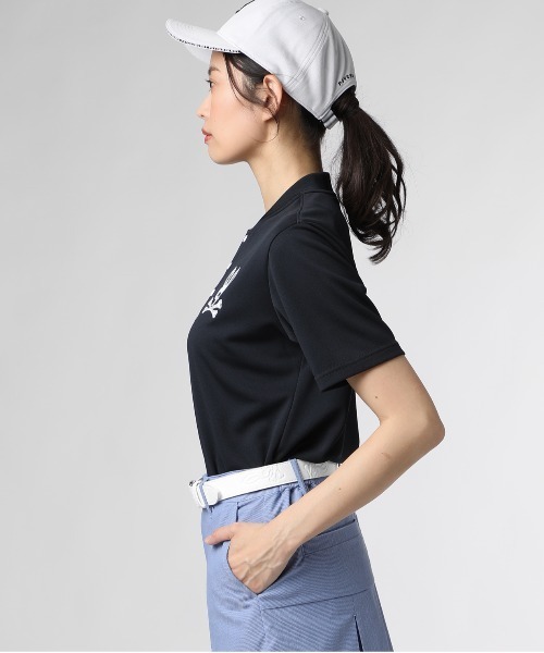 Psycho Bunny（サイコバニー）の「[GOLF][WOMEN]ワンポイントカモバニー ヘンリーネックTシャツ（Tシャツ/カットソー・レディース・ネイビー/ライトブルー/ブラック・1/2）」の11枚目の写真