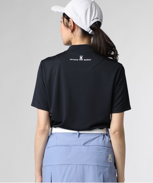 Psycho Bunny（サイコバニー）の「[GOLF][WOMEN]ワンポイントカモバニー ヘンリーネックTシャツ（Tシャツ/カットソー・レディース・ネイビー/ライトブルー/ブラック・1/2）」の12枚目の写真