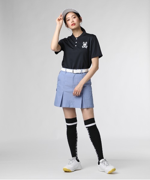 Psycho Bunny（サイコバニー）の「[GOLF][WOMEN]ワンポイントカモバニー ヘンリーネックTシャツ（Tシャツ/カットソー・レディース・ネイビー/ライトブルー/ブラック・1/2）」の13枚目の写真