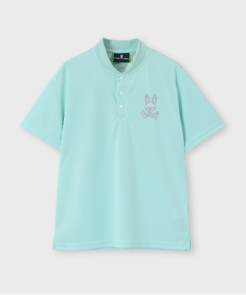 Psycho Bunny（サイコバニー）の「[GOLF][WOMEN]ワンポイントカモバニー ヘンリーネックTシャツ（Tシャツ/カットソー・レディース・ネイビー/ライトブルー/ブラック・1/2）」の20枚目の写真