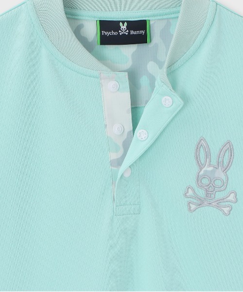 Psycho Bunny（サイコバニー）の「[GOLF][WOMEN]ワンポイントカモバニー ヘンリーネックTシャツ（Tシャツ/カットソー・レディース・ネイビー/ライトブルー/ブラック・1/2）」の9枚目の写真