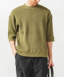 quadro | ビッグワッフル6分袖クルーネックプルオーバー(Tシャツ/カットソー)