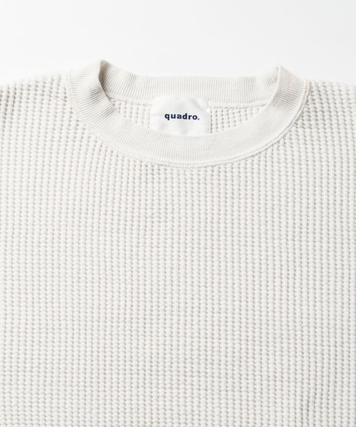 quadro(クオドロ)の「ビッグワッフル6分袖クルーネックプルオーバー(Tシャツ/カットソー・メンズ・キナリ/チャコール/グリーン・MEDIUM/LARGE)」の18枚目の写真