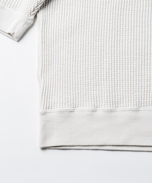 quadro(クオドロ)の「ビッグワッフル6分袖クルーネックプルオーバー(Tシャツ/カットソー・メンズ・キナリ/チャコール/グリーン・MEDIUM/LARGE)」の21枚目の写真