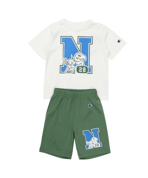 Champion(チャンピオン)の「Champion/チャンピオン T-SHIRT & SHORTS SET(ジャージ・キッズ・ホワイト/レッド/グレー系その他・110/120/130/140)」の2枚目の写真