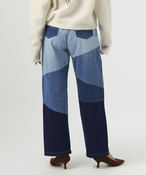 BAYFLOW(ベイフロー)の「パッチワークジーンズ(デニムパンツ・レディース・ブラック/インディゴブルー/ブルー・SMALL/MEDIUM)」の12枚目の写真
