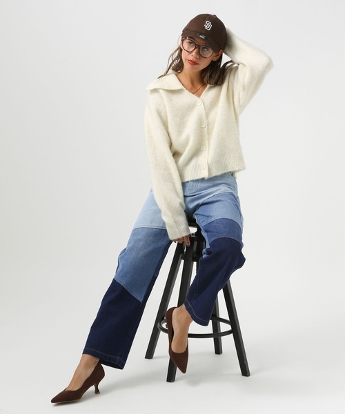 BAYFLOW(ベイフロー)の「パッチワークジーンズ(デニムパンツ・レディース・ブラック/インディゴブルー/ブルー・SMALL/MEDIUM)」の14枚目の写真