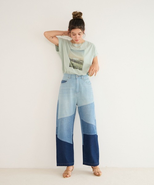 BAYFLOW(ベイフロー)の「パッチワークジーンズ(デニムパンツ・レディース・ブラック/インディゴブルー/ブルー・SMALL/MEDIUM)」の19枚目の写真
