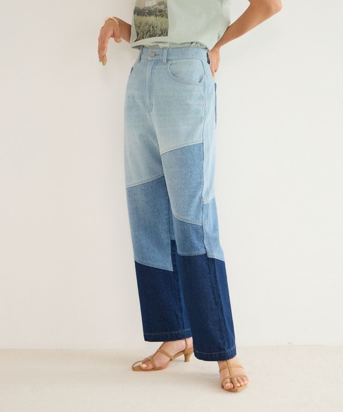 BAYFLOW(ベイフロー)の「パッチワークジーンズ(デニムパンツ・レディース・ブラック/インディゴブルー/ブルー・SMALL/MEDIUM)」の20枚目の写真