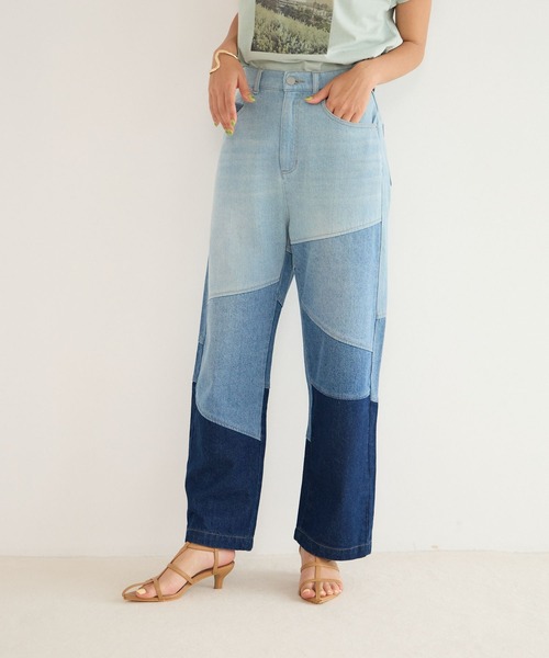 BAYFLOW(ベイフロー)の「パッチワークジーンズ(デニムパンツ・レディース・ブラック/インディゴブルー/ブルー・SMALL/MEDIUM)」の21枚目の写真