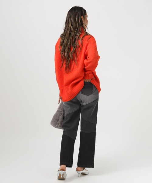 BAYFLOW(ベイフロー)の「パッチワークジーンズ(デニムパンツ・レディース・ブラック/インディゴブルー/ブルー・SMALL/MEDIUM)」の5枚目の写真