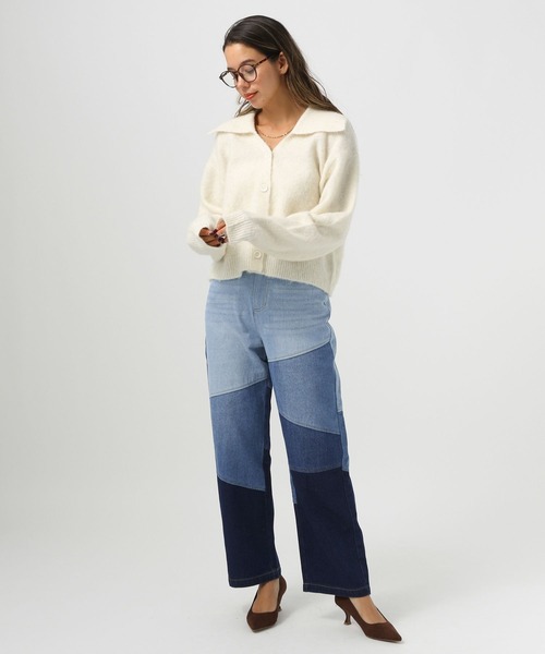 BAYFLOW(ベイフロー)の「パッチワークジーンズ(デニムパンツ・レディース・ブラック/インディゴブルー/ブルー・SMALL/MEDIUM)」の7枚目の写真