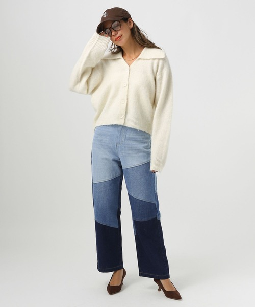 BAYFLOW(ベイフロー)の「パッチワークジーンズ(デニムパンツ・レディース・ブラック/インディゴブルー/ブルー・SMALL/MEDIUM)」の9枚目の写真