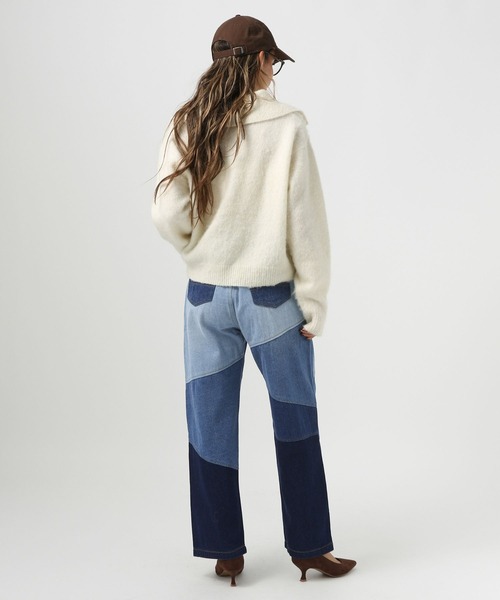 BAYFLOW(ベイフロー)の「パッチワークジーンズ(デニムパンツ・レディース・ブラック/インディゴブルー/ブルー・SMALL/MEDIUM)」の10枚目の写真