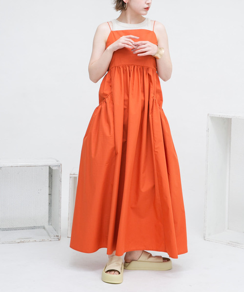 【セール】ギャザーポケットキャミワンピース（ワンピース）｜KBF（ケイビーエフ）