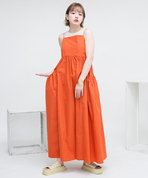 【セール】ギャザーポケットキャミワンピース（ワンピース）｜KBF（ケイビーエフ）