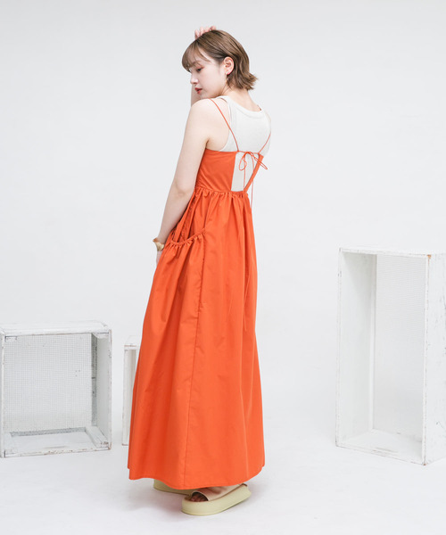 【セール】ギャザーポケットキャミワンピース（ワンピース）｜KBF（ケイビーエフ）