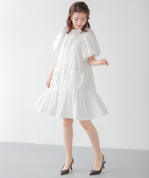 ZOZO限定カラー】袖リボンジャガードワンピース（ワンピース）｜Fit