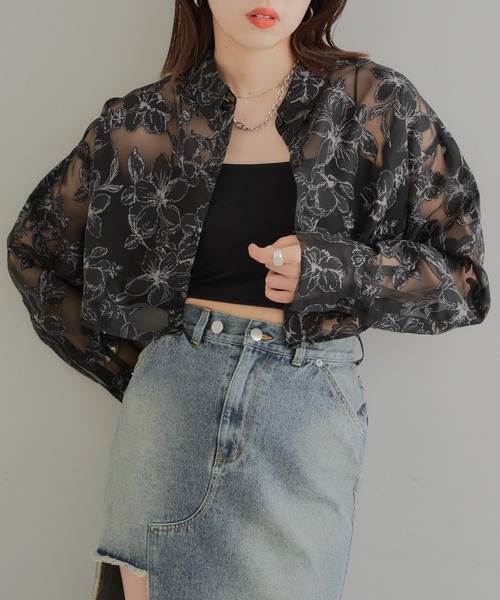 Chico（チコ）の「シアーフラワー短丈シャツ（シャツ/ブラウス）」 - WEAR