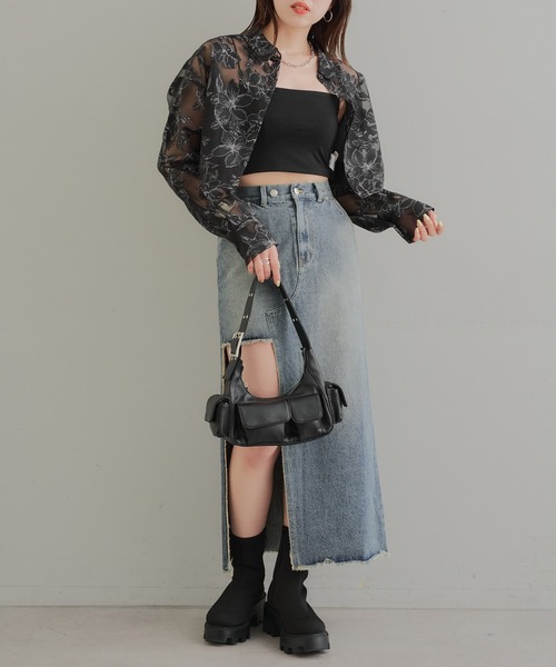 Chico（チコ）の「シアーフラワー短丈シャツ（シャツ/ブラウス）」 - WEAR