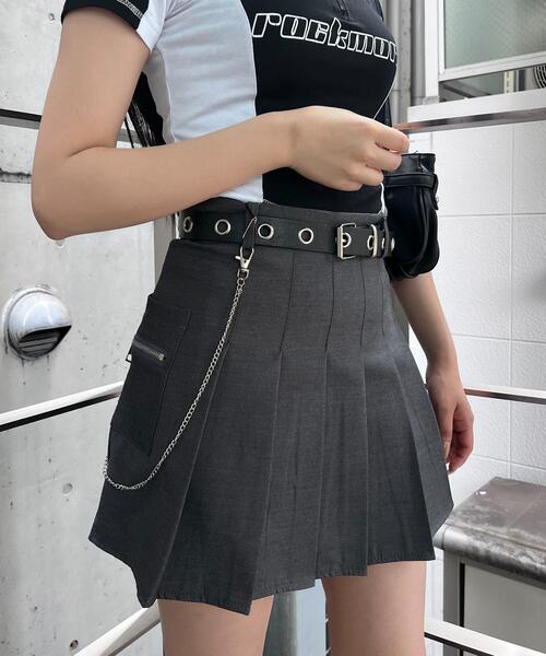 FOLLOWIN スカート 「インナーパンツ付き」ミリタリーカーゴミニ