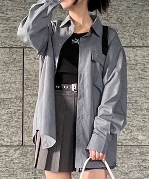 Figments（フィグメンツ）の「ベルト付きチェーンプリーツミニスカート（スカート・レディース・グレー/ブラック・FREE）」の7枚目の写真