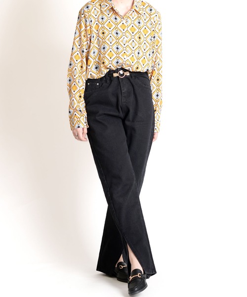 MARAI（マーライ）の「【MARAI】フロントスリットデニムパンツ（デニムパンツ・レディース・ブラック/ブルー・LARGE/X-LARGE/MEDIUM）」の13枚目の写真