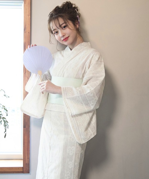 CELEN（セレン）の「【リバーシブル帯/浴衣4点セット】浴衣・平帯・腰紐2本《粋な涼風浴衣》（浴衣・レディース・その他1/その他2/その他3/その他4/その他5/その他6/その他7/ブラック系/アイボリー系・FREE）」の11枚目の写真