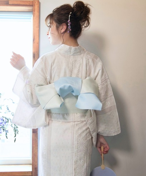 CELEN（セレン）の「【リバーシブル帯/浴衣4点セット】浴衣・平帯・腰紐2本《粋な涼風浴衣》（浴衣・レディース・その他1/その他2/その他3/その他4/その他5/その他6/その他7/ブラック系/アイボリー系・FREE）」の12枚目の写真