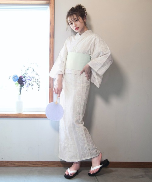 CELEN（セレン）の「【リバーシブル帯/浴衣4点セット】浴衣・平帯・腰紐2本《粋な涼風浴衣》（浴衣・レディース・その他1/その他2/その他3/その他4/その他5/その他6/その他7/ブラック系/アイボリー系・FREE）」の15枚目の写真