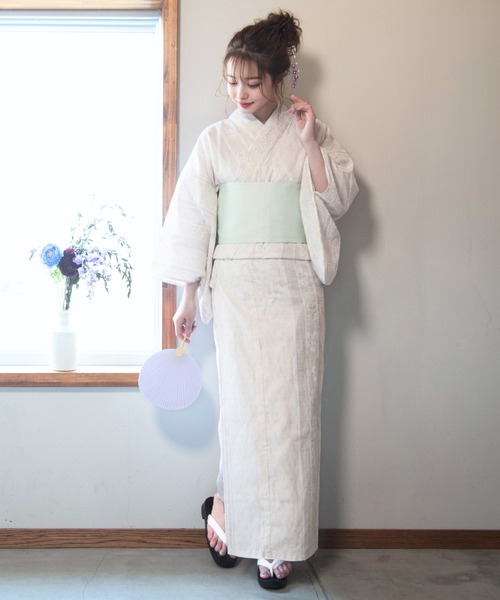 CELEN（セレン）の「【リバーシブル帯/浴衣4点セット】浴衣・平帯・腰紐2本《粋な涼風浴衣》（浴衣・レディース・その他1/その他2/その他3/その他4/その他5/その他6/その他7/ブラック系/アイボリー系・FREE）」の14枚目の写真