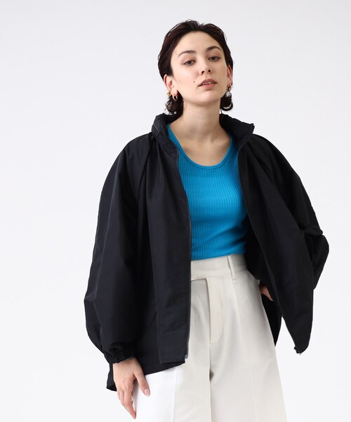 GALLEST（ギャレスト）の「◆フォルムシルエット タフタコート【ウォッシャブル】（その他アウター・レディース・オフホワイト/ブラック・36/40/05/38）」の2枚目の写真