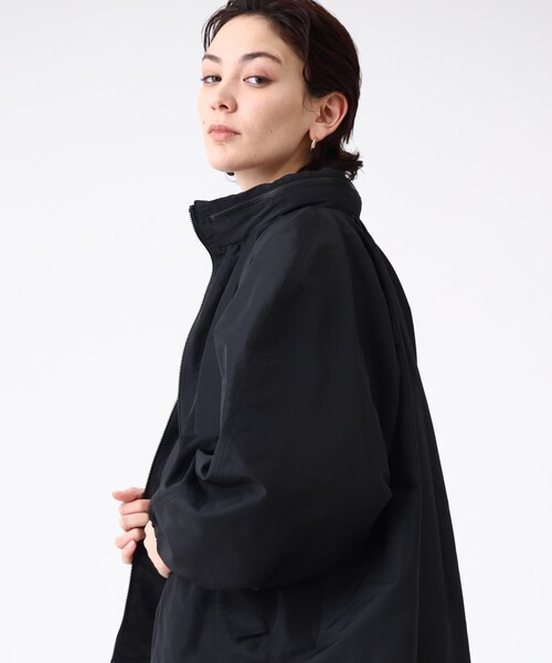 GALLEST（ギャレスト）の「◆フォルムシルエット タフタコート【ウォッシャブル】（その他アウター・レディース・オフホワイト/ブラック・36/40/05/38）」の5枚目の写真