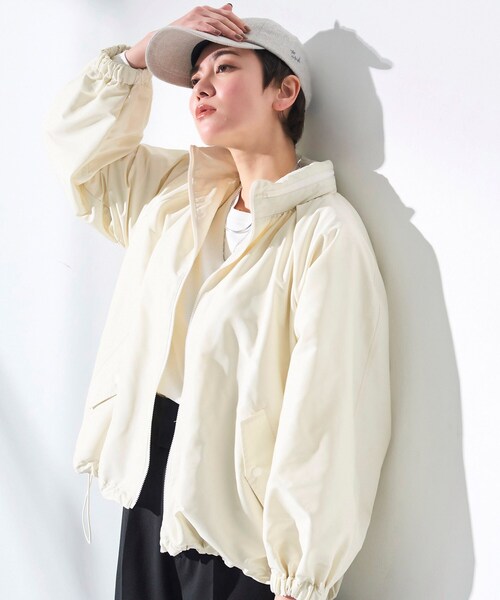 GALLEST（ギャレスト）の「◆フォルムシルエット タフタコート【ウォッシャブル】（その他アウター・レディース・オフホワイト/ブラック・36/40/05/38）」の14枚目の写真