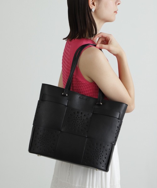 JILL STUART(ジルスチュアート)の「◆パンチングメッシュトート(トートバッグ・レディース・ホワイト/ブラック・フリ-)」の2枚目の写真
