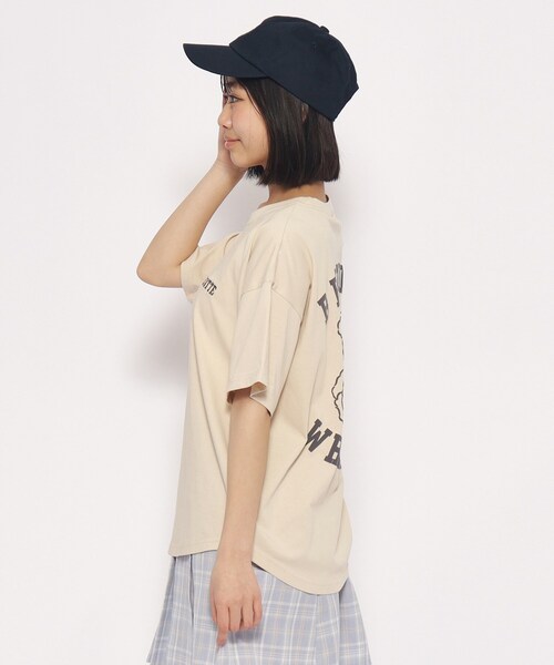 PINK-latte（ピンクラテ）の「◆【接触冷感】クマちゃんTシャツ（Tシャツ/カットソー・キッズ・ライトブルー/オフホワイト/ベージュ・13/14/15 /16）」の8枚目の写真