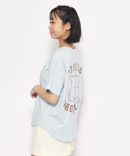 PINK-latte（ピンクラテ）の「◆【接触冷感】クマちゃんTシャツ（Tシャツ/カットソー・キッズ・ライトブルー/オフホワイト/ベージュ・13/14/15 /16）」の20枚目の写真