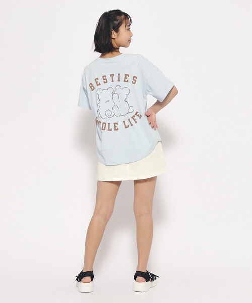 PINK-latte（ピンクラテ）の「◆【接触冷感】クマちゃんTシャツ（Tシャツ/カットソー・キッズ・ライトブルー/オフホワイト/ベージュ・13/14/15 /16）」の22枚目の写真
