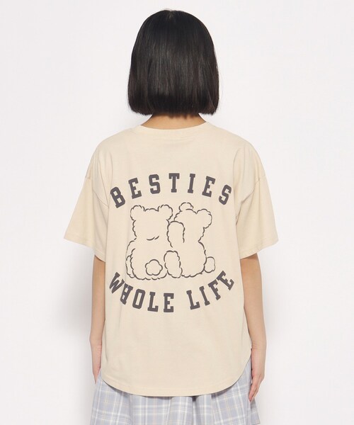PINK-latte（ピンクラテ）の「◆【接触冷感】クマちゃんTシャツ（Tシャツ/カットソー・キッズ・ライトブルー/オフホワイト/ベージュ・13/14/15 /16）」の14枚目の写真