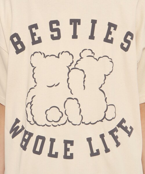 PINK-latte（ピンクラテ）の「◆【接触冷感】クマちゃんTシャツ（Tシャツ/カットソー・キッズ・ライトブルー/オフホワイト/ベージュ・13/14/15 /16）」の10枚目の写真