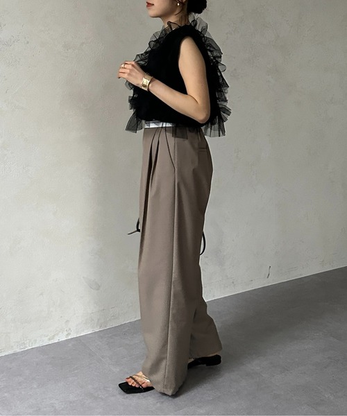 Thevon(ゼボン)の「チュールビスチェドッキングノースリプルオーバー(Tシャツ/カットソー・レディース・ブラック/グレー/オフホワイト/ブルー・FREE)」の20枚目の写真