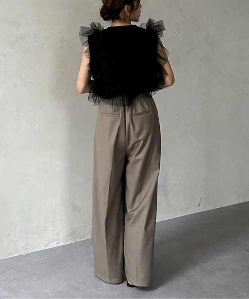 Thevon(ゼボン)の「チュールビスチェドッキングノースリプルオーバー(Tシャツ/カットソー・レディース・ブラック/グレー/オフホワイト/ブルー・FREE)」の21枚目の写真