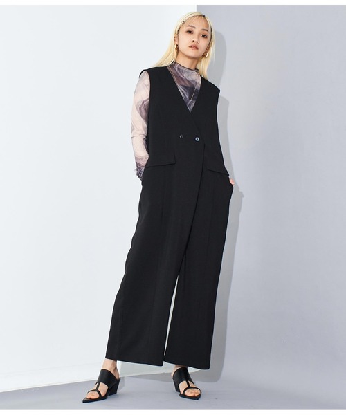 Settimissimo（セッティミッシモ）の「リネンライク ワイドオールインワン（ワンピース・レディース・ブラック/ベージュ・FREE）」の17枚目の写真