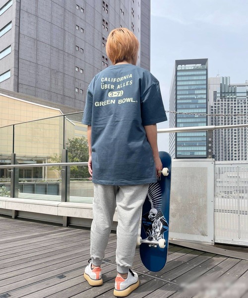 GREEN BOWL(グリーンボウル)の「【日本製】グリーンボウル 【GREEN BOWL】Organic CottonT-shirts (A柄 CALIFORNIA)(Tシャツ/カットソー・レディース・ダークネイビー/オフホワイト/ブラック・M/L/XL)」の6枚目の写真