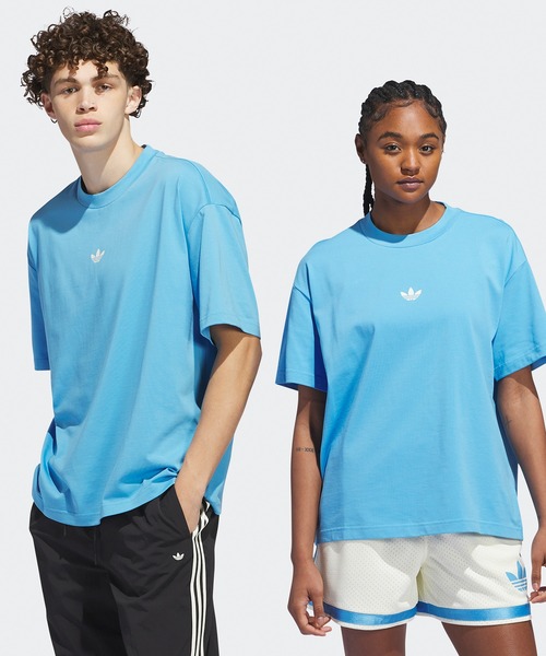 adidas(アディダス)の「adidas/アディダス クラシック 半袖Tシャツ(ジェンダーニュートラル)(Tシャツ/カットソー・メンズ・ライトブルー/アイボリー・M/L/2XL/XL)」の9枚目の写真