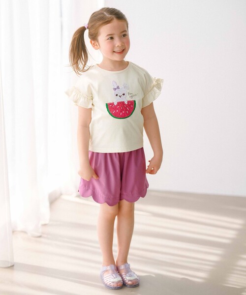 ANY（エニィ）の「接触冷感 しろくま ミラクルスパンコール Tシャツ（Tシャツ/カットソー・キッズ・ライラック系/ネイビー系/ライトイエロー系・100/130/120/110）」の5枚目の写真