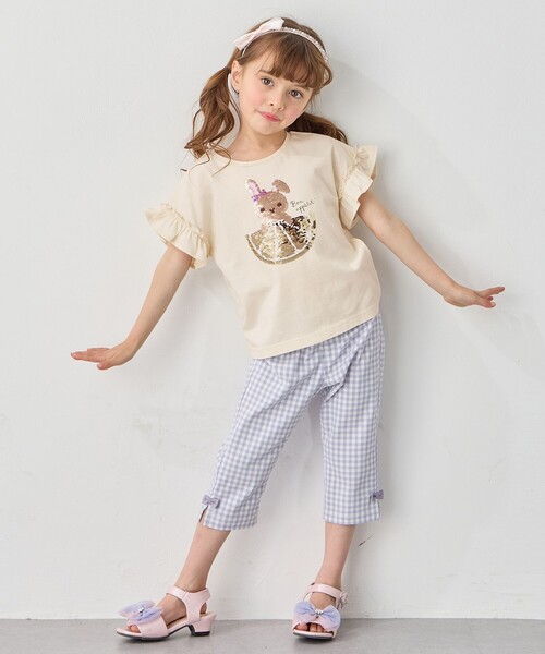 ANY（エニィ）の「接触冷感 しろくま ミラクルスパンコール Tシャツ（Tシャツ/カットソー・キッズ・ライラック系/ネイビー系/ライトイエロー系・100/130/120/110）」の9枚目の写真