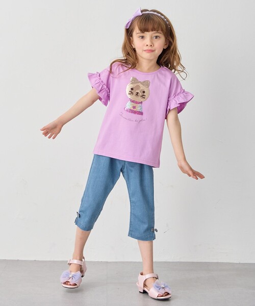 ANY（エニィ）の「接触冷感 しろくま ミラクルスパンコール Tシャツ（Tシャツ/カットソー・キッズ・ライラック系/ネイビー系/ライトイエロー系・100/130/120/110）」の12枚目の写真