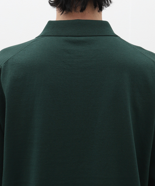 ATON(エイトン)の「ATON (エイトン) FRESCA KNIT CREW P0L0 KNIT KRAGCM0401(ポロシャツ・メンズ・ブラック/グリーン・4/6)」の8枚目の写真